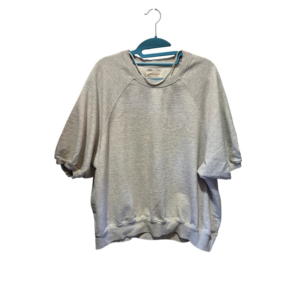 Free People Dion T-Shirt 3/4 Puff Sleeves Oversized Fit Size
